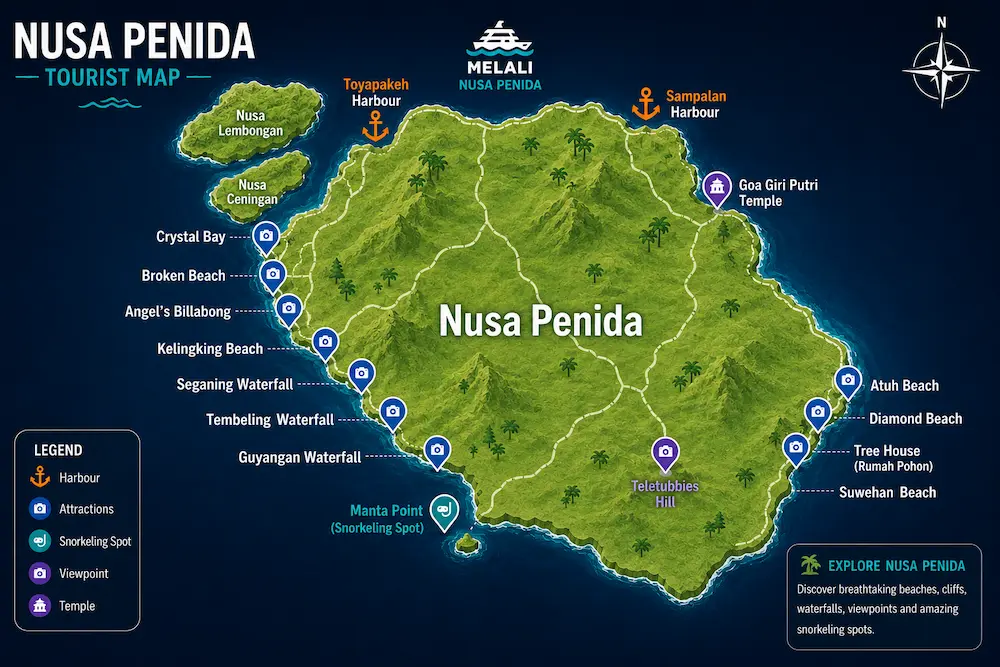 nusa penida maps